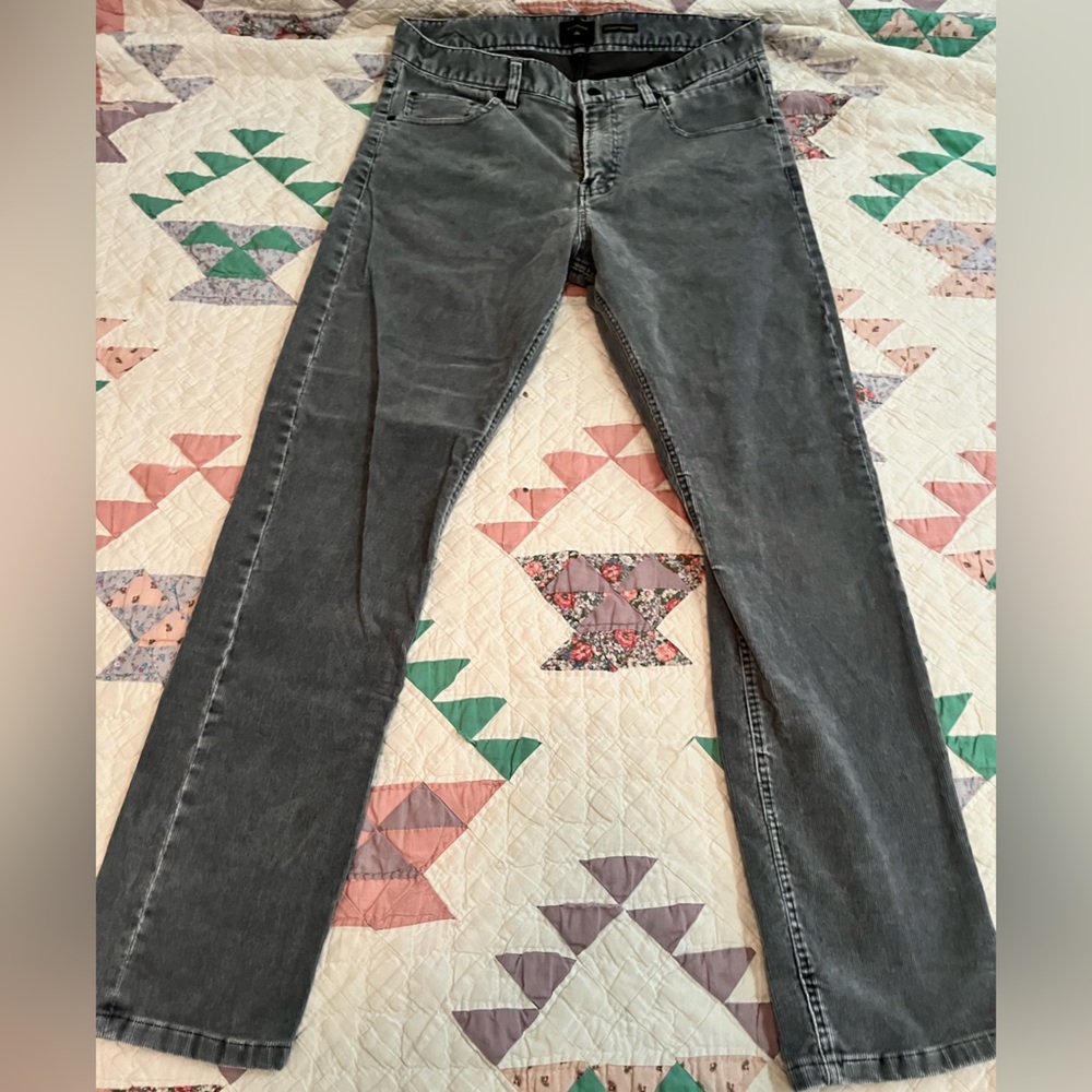QuickSilver Corduroy Pants Straight Tapered Fit 33 Grey